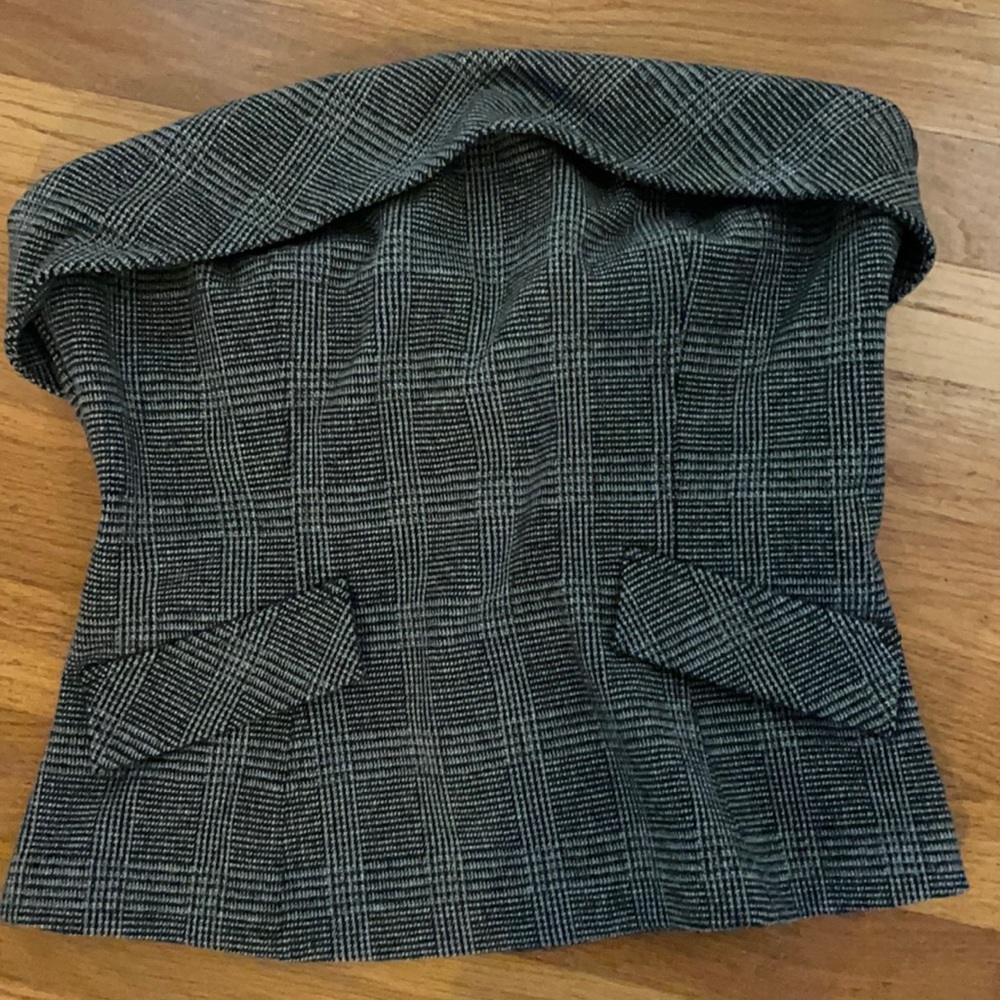 Saylor plaid strapless bustier with  back zipper